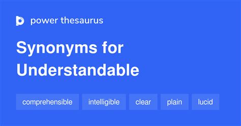 understandable thesaurus|UNDERSTANDABLE in Thesaurus: 1000+ Synonyms.